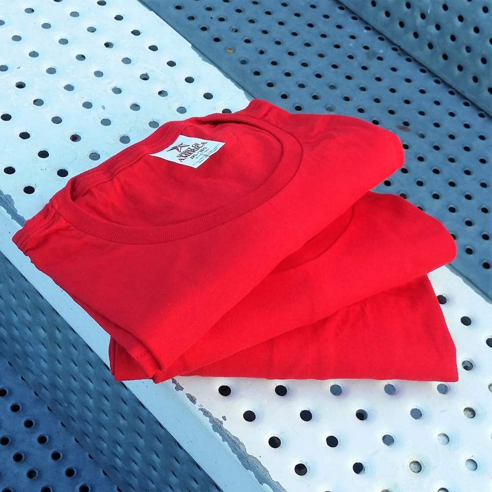SALE! Plain T-shirt 3 Pieces Bundle Red 2XL 1005